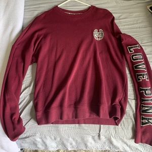 PINK maroon crew neck